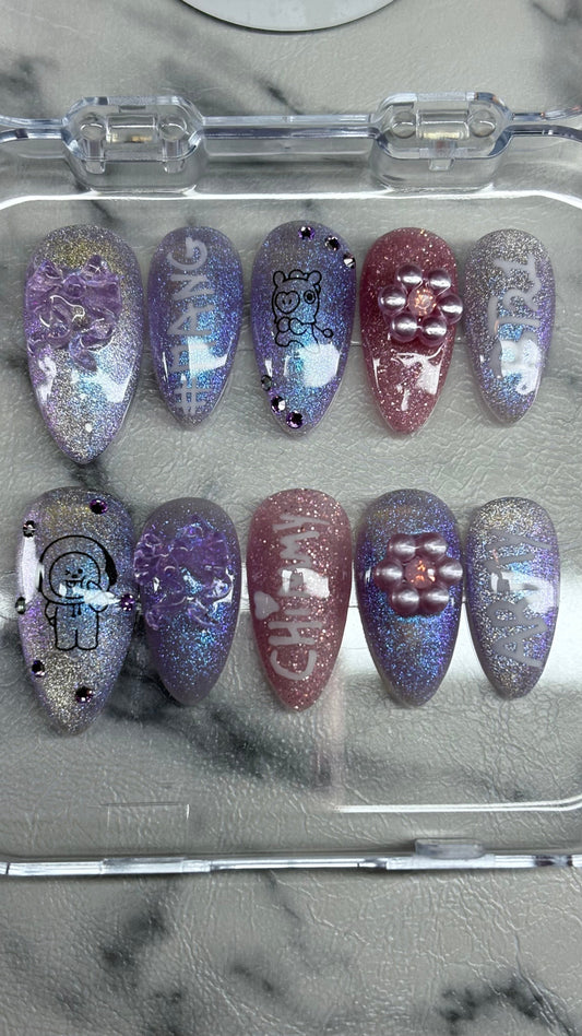 🌟 Coming Soon: Custom BTS-Inspired Press-On Nails for ARMY! 💜