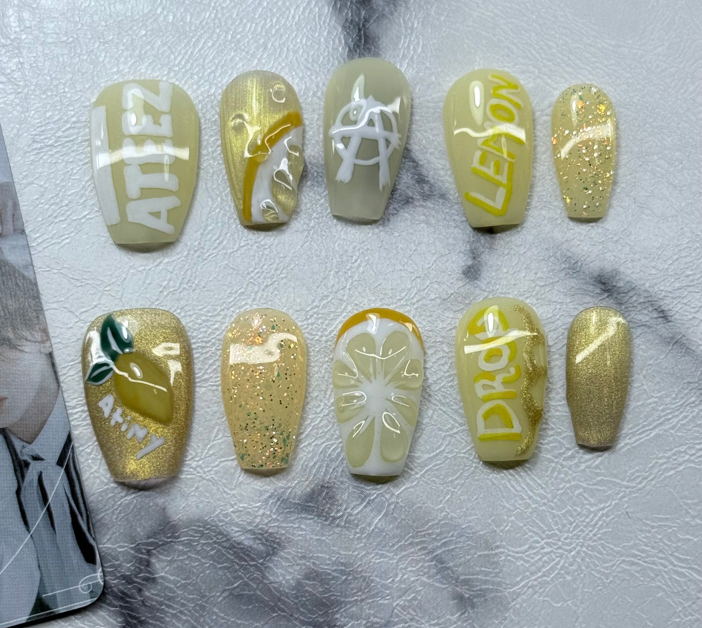 ATEEZ “Lemon Drop” Inspired– Limited Edition Press-On Nail Set