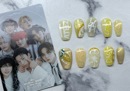 ATEEZ “Lemon Drop” Inspired – Limited Edition Press-On Nail Set