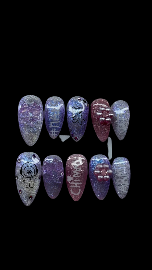 Custom BTS Bias Nails – Made Just for ARMY