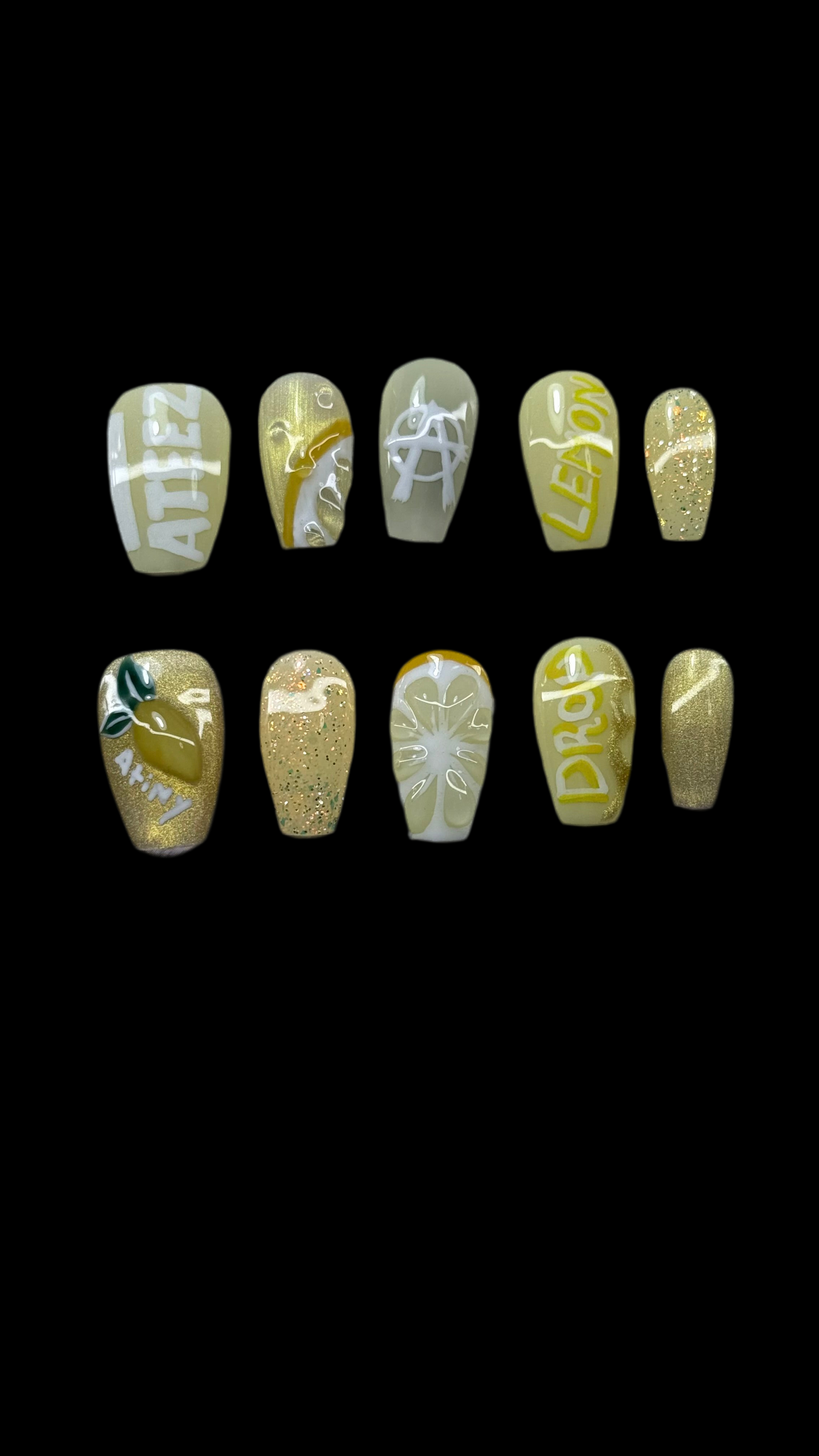 ATEEZ “Lemon Drop” Inspired – Limited Edition Press-On Nail Set