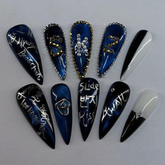 Stray Kids Inspired Nail Art | Ceremony Part 2 Stiletto Set