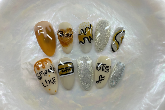 BTS “Butter” Inspired Press-On Nails 💛✨
